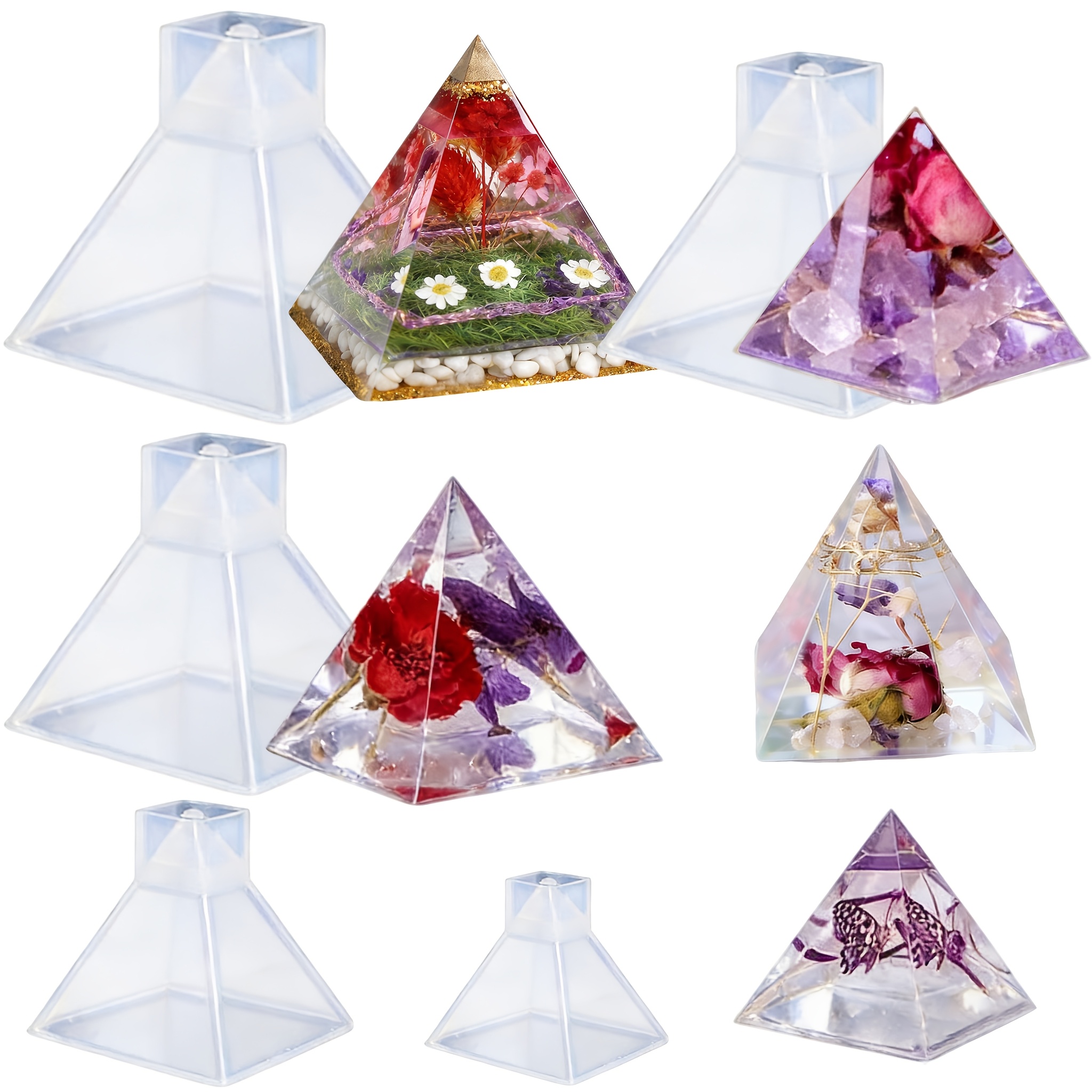 Resin Art Guide - 5pc - Pyramid Resin Molds of