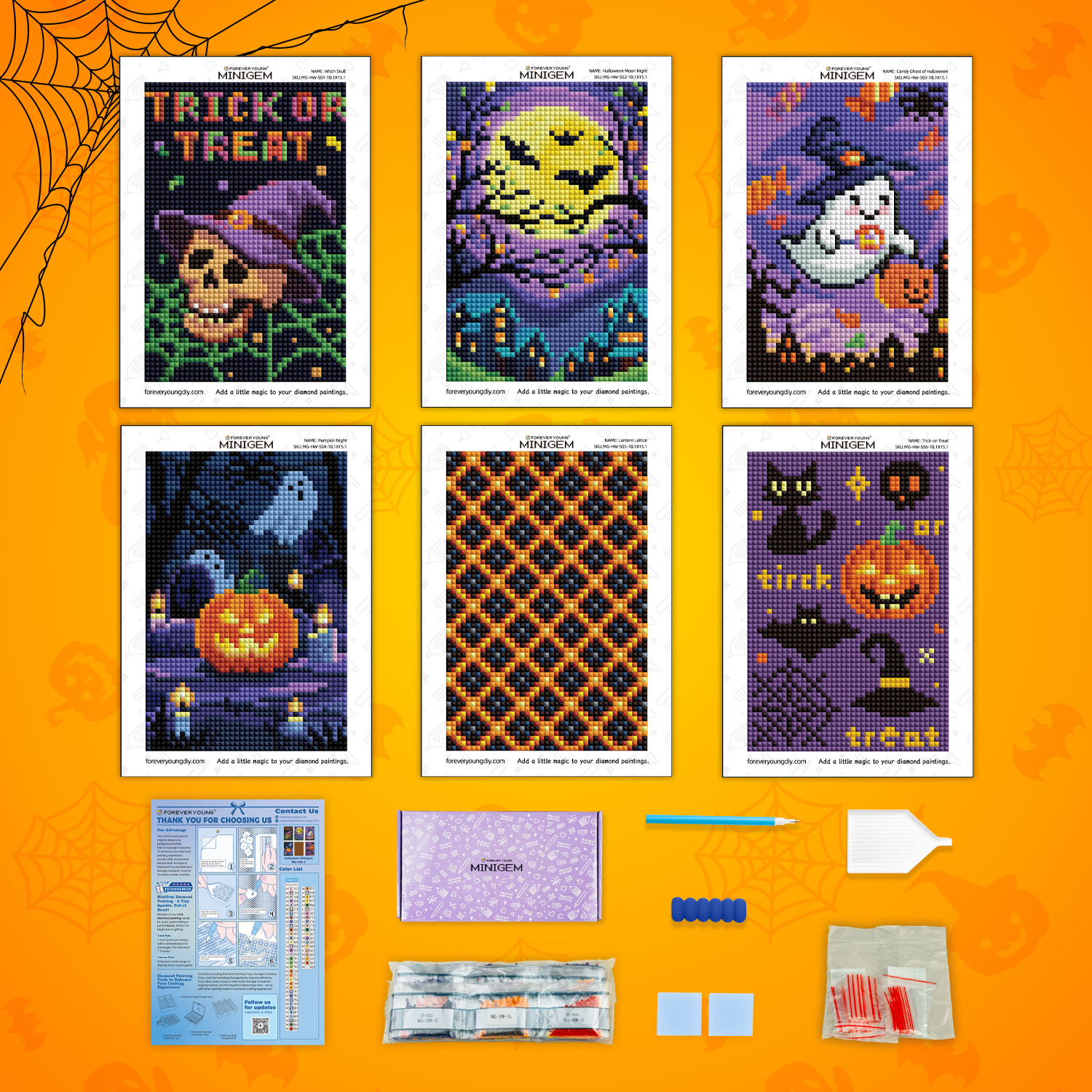 Resin Art Home Decor - Halloween Diamond Painting Kit - 6PCS