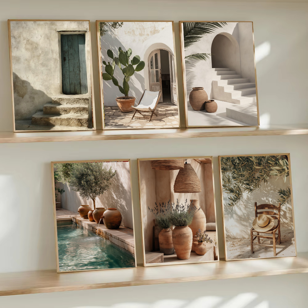 Resin Art Home Decor - Boho Olive Tree Terracotta Vase Poster