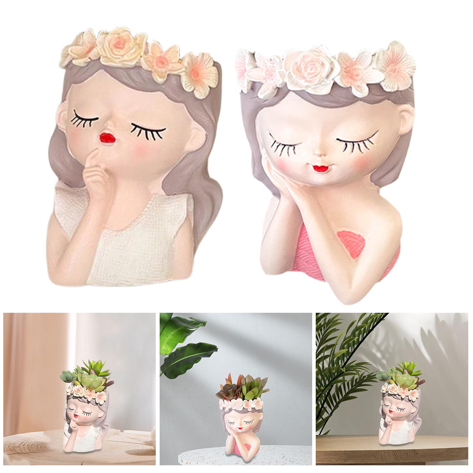 Resin Art Gift For Wedding - Fairy Head Flower Pot Photo Prop