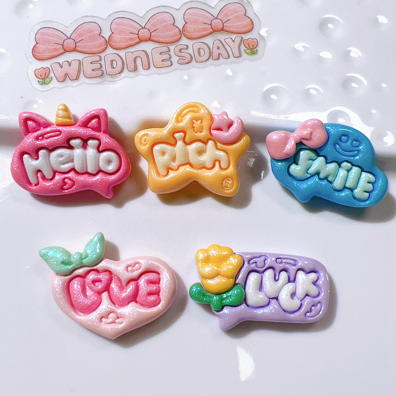 Resin Art Name - 10Pcs Cute Bright SurfaceUnicorn Ghost Name