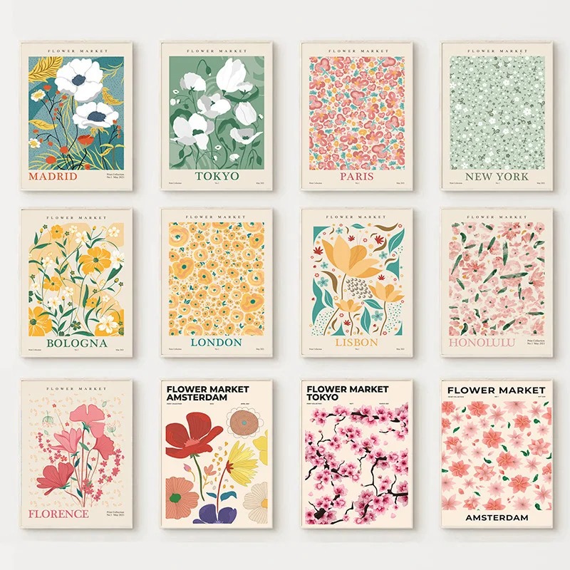 Resin Art Name - Flower Market Poster Printing Abstract Plant