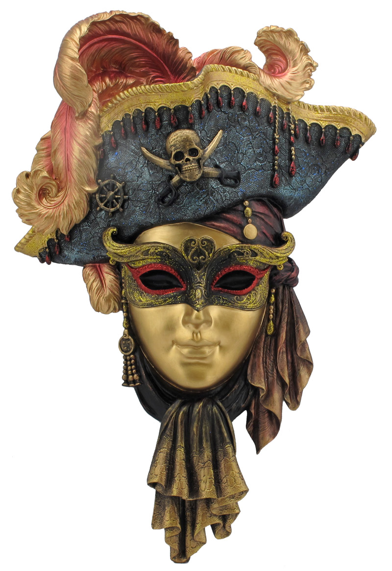 Resin Art Gift For Wedding - Venetian Pirate Carnival Mask Wall Decor