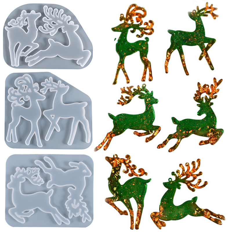 Resin Art Template - Christmas Elk Shaped Silicone Mold DIY