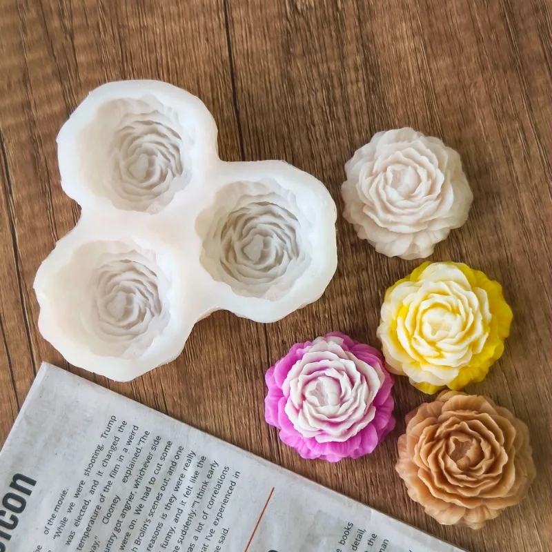 Resin Art Mould - Peony Flower Candle Silicone Mold 3D