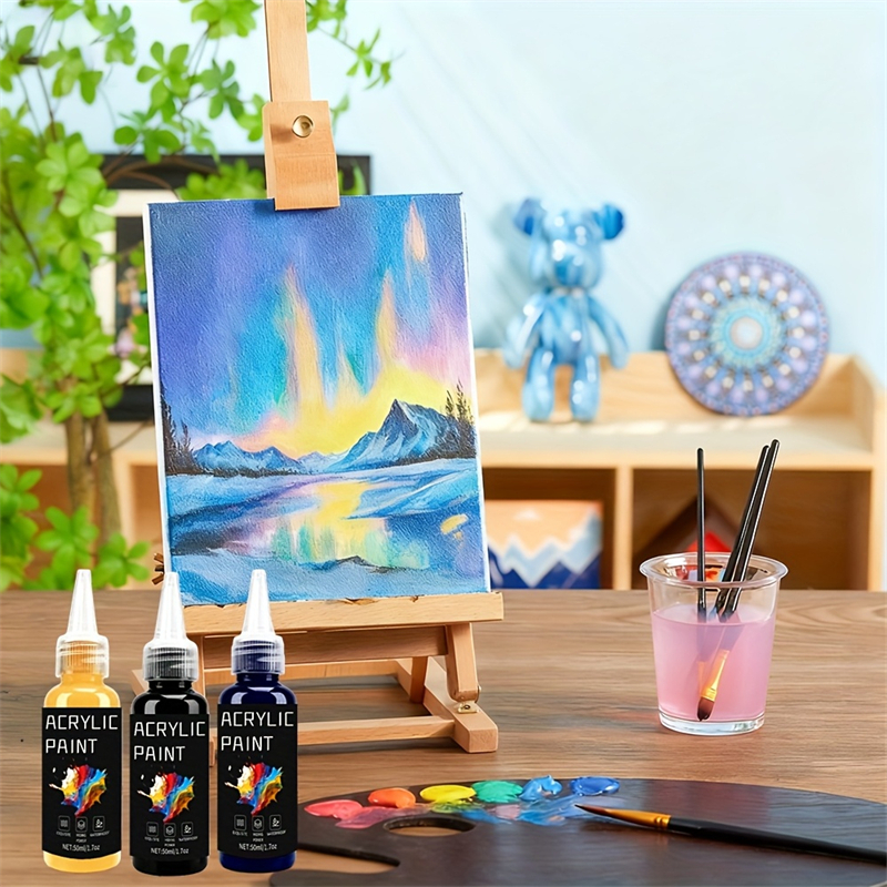 Acrylic Paint Set 6 Colors 50m - đánh giá và giá Resin Art With Wood