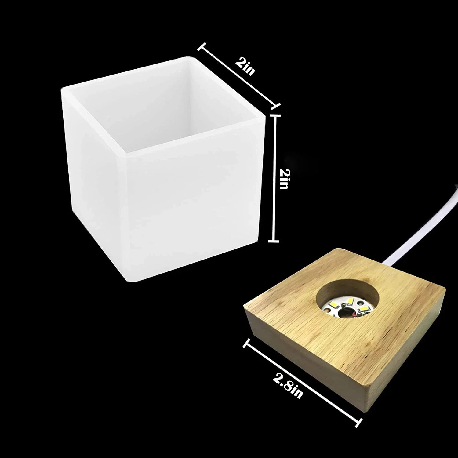 Square Light Resin Mold,led Si - đánh giá và giá Resin Art With Wood