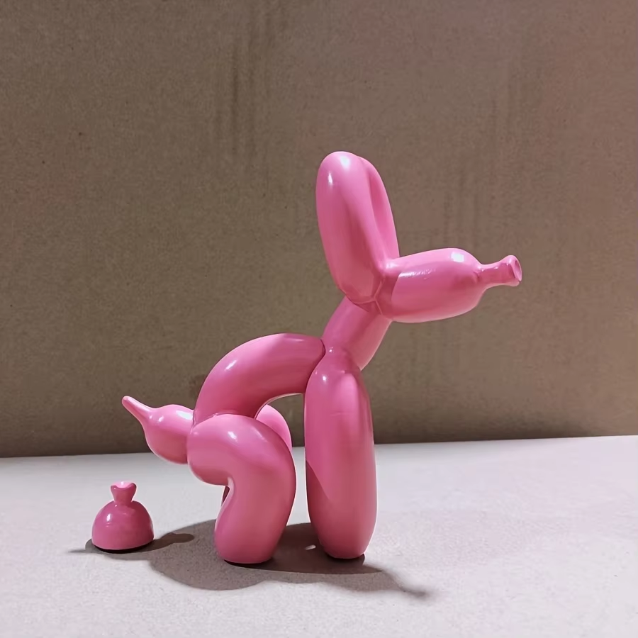 Modern Art Squat Balloon Dog A - đánh giá và giá Resin Art With Wood