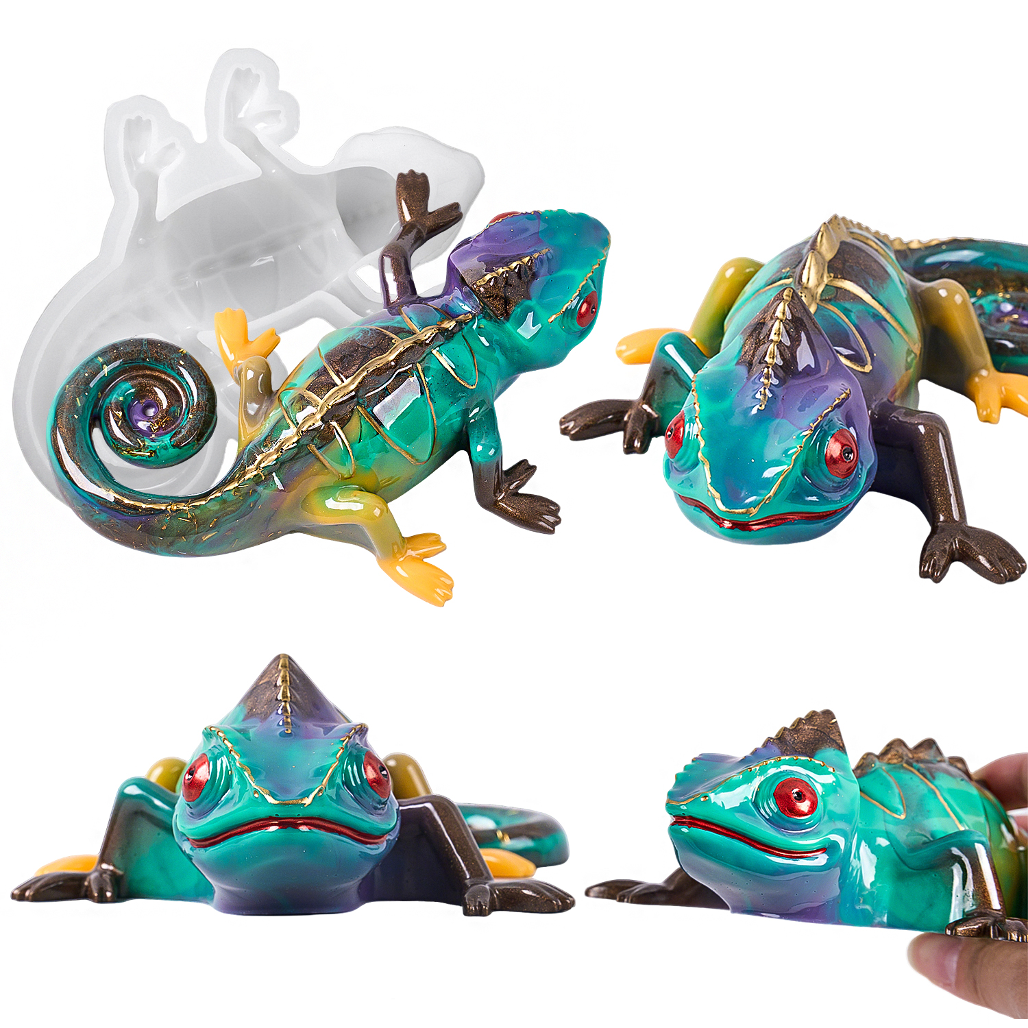 17cm 3D Chameleon Lizard Silic - đánh giá và giá Resin Art Mould