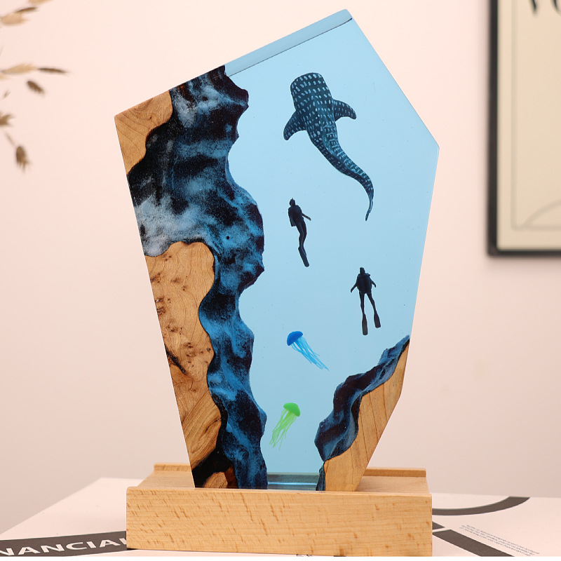 Resin Cave Whale Diver Desktop - đánh giá và giá Resin Art Gift For Wedding
