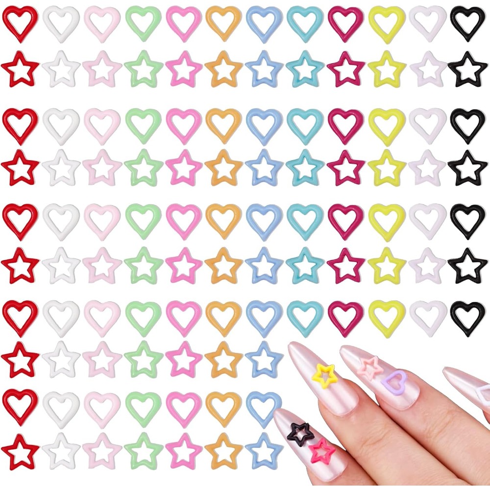 200PCS 3D Heart Star Resin Cha - đánh giá và giá Resin Art Diy