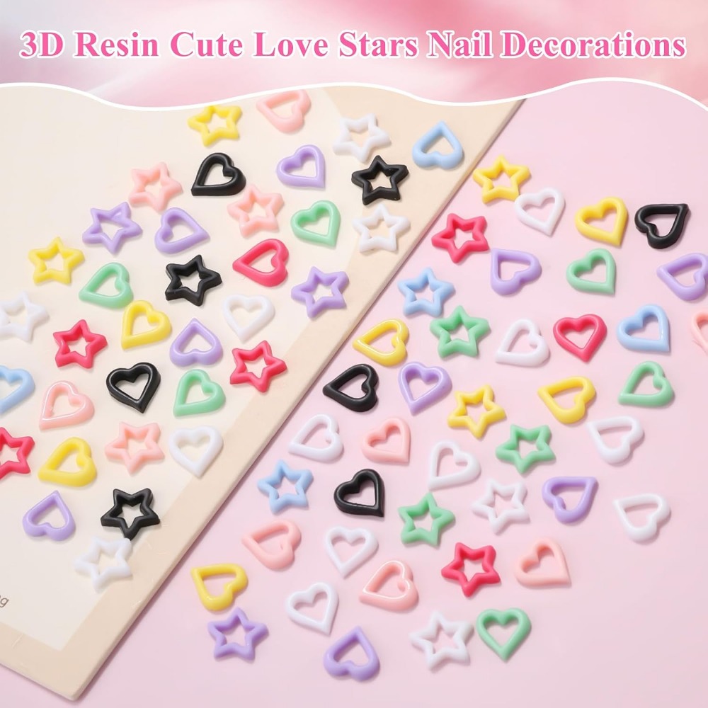 200PCS 3D Heart Star Resin Cha - đánh giá và giá Resin Art Diy