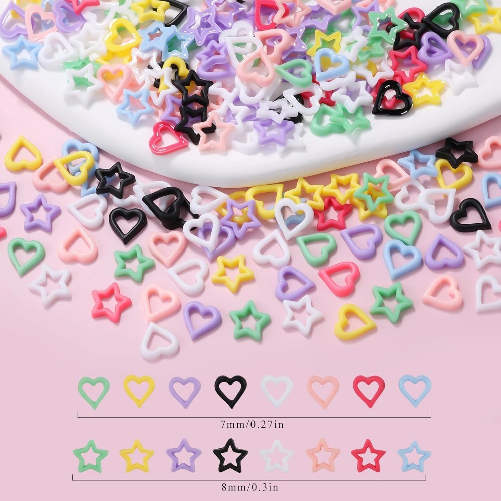 200PCS 3D Heart Star Resin Cha - đánh giá và giá Resin Art Diy
