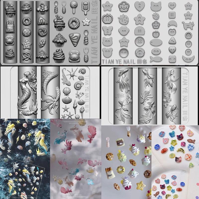 【xxx】Silicone Nail Ocean Merma - đánh giá và giá Resin Art Template