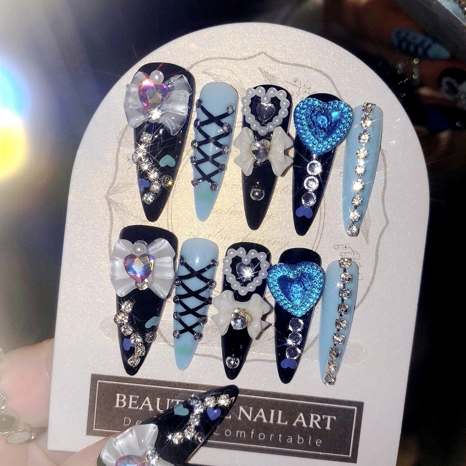 24pcs 3D Bow Decor False Nails - đánh giá và giá Resin Art Glitter