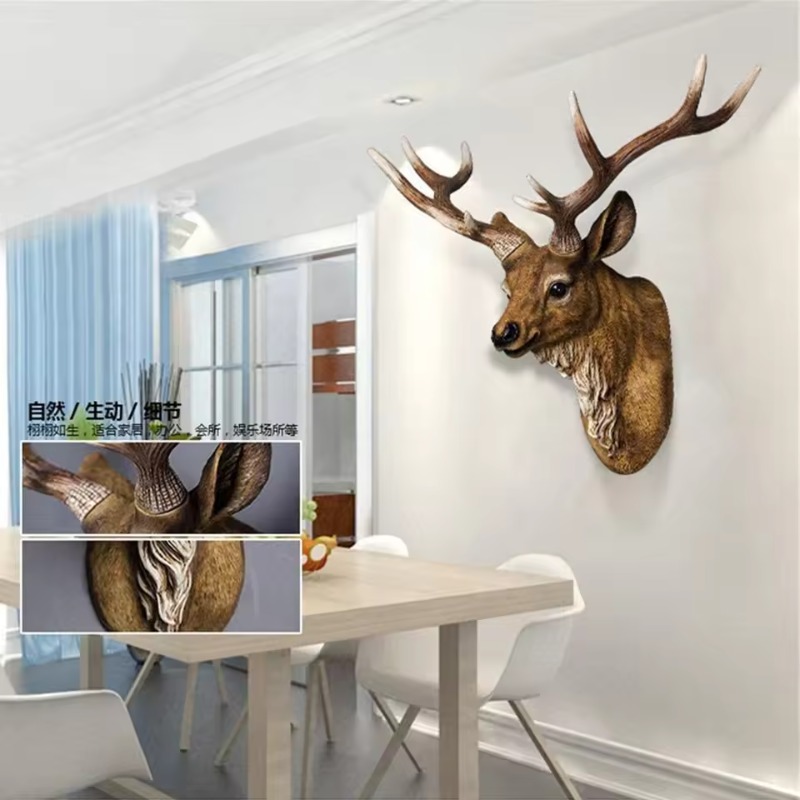 60/80CM American Deer Head Wal - đánh giá và giá Background Resin Art