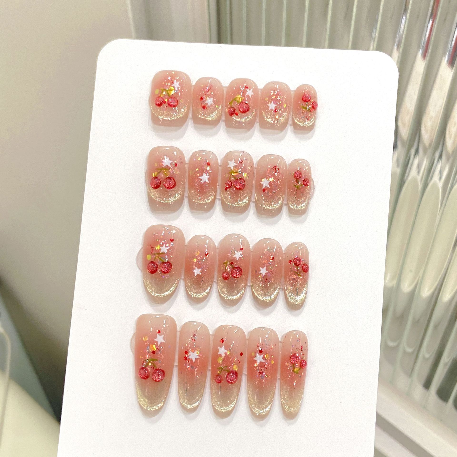10pcs Sweet Cherry Press On Na - đánh giá và giá Resin Art Glitter
