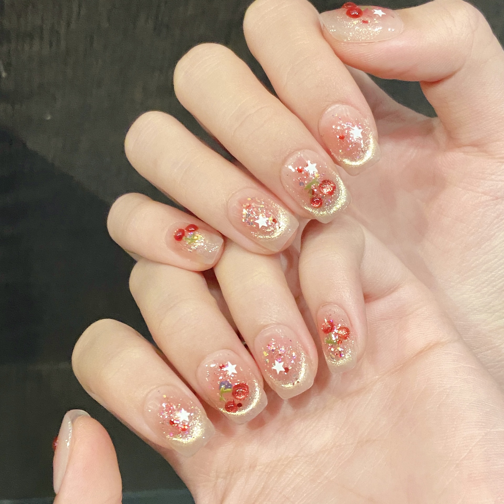 10pcs Sweet Cherry Press On Na - đánh giá và giá Resin Art Glitter
