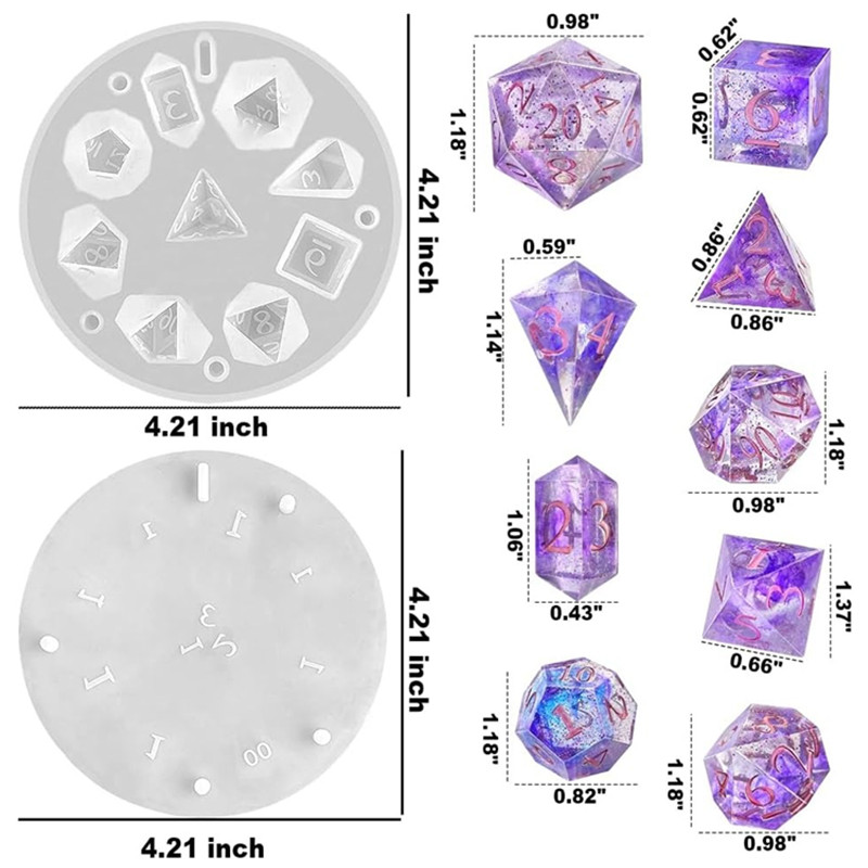 DIY DND Sharp Edge Dice Silico - đánh giá và giá Resin Art Template