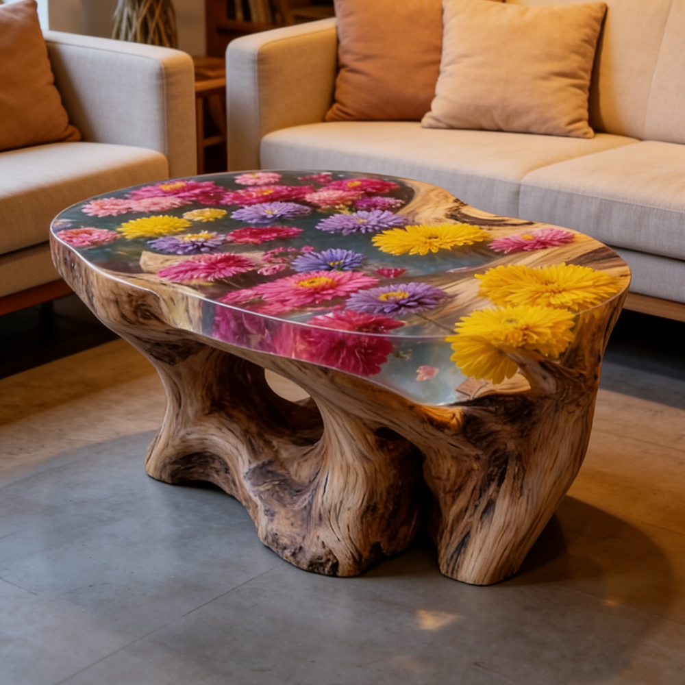 mnCustom Handmade Luxury Natur - đánh giá và giá Resin Art Coffee Table