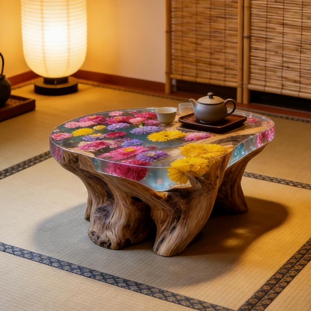 mnCustom Handmade Luxury Natur - đánh giá và giá Resin Art Coffee Table