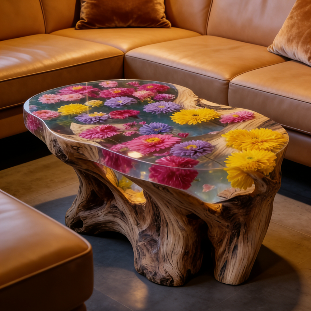 mnCustom Handmade Luxury Natur - đánh giá và giá Resin Art Coffee Table