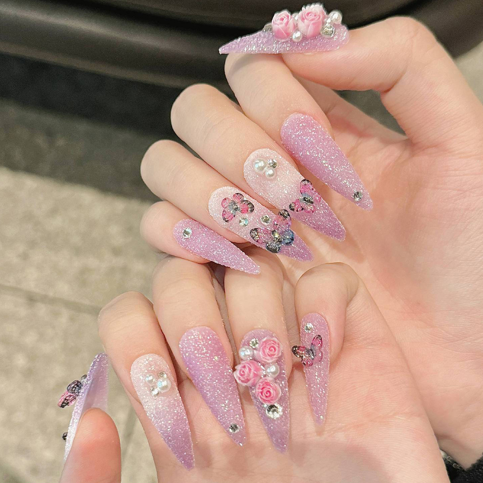 10pcs Long Stiletto Handmade F - đánh giá và giá Resin Art Glitter