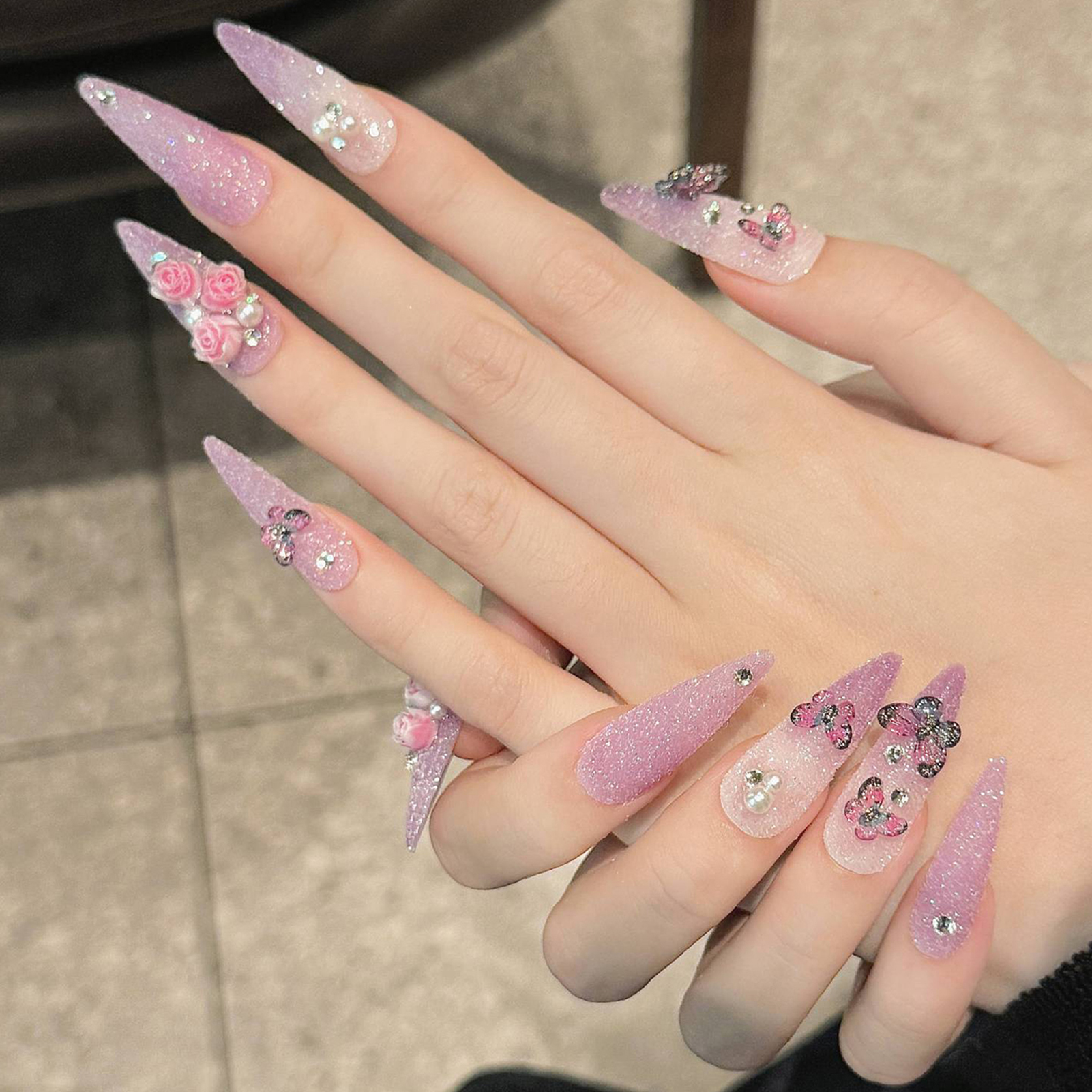 10pcs Long Stiletto Handmade F - đánh giá và giá Resin Art Glitter