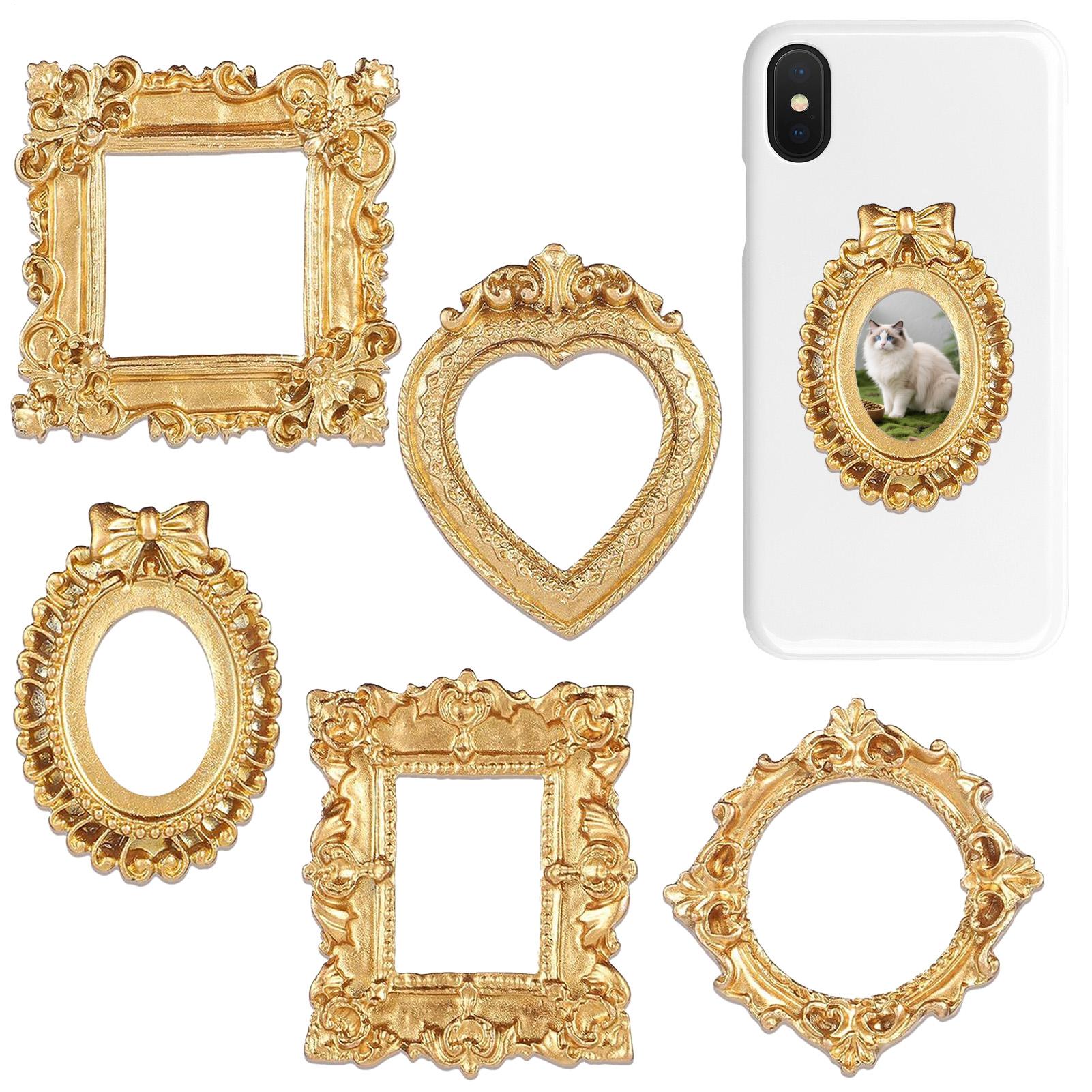 5PCS Gold Vintage Photo Frame  - đánh giá và giá Background Resin Art