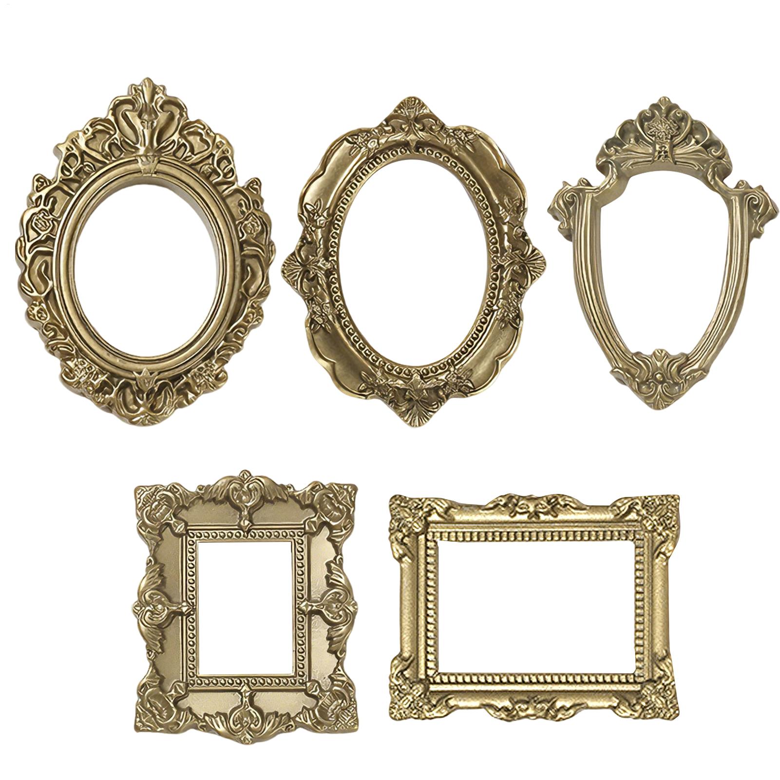 5PCS Gold Vintage Photo Frame  - đánh giá và giá Background Resin Art