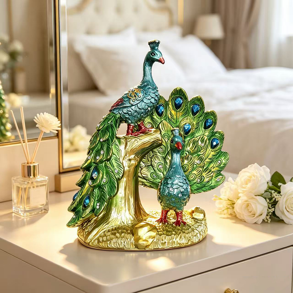Luxury Peacock Resin Sculpture - đánh giá và giá Resin Art Gift For Wedding
