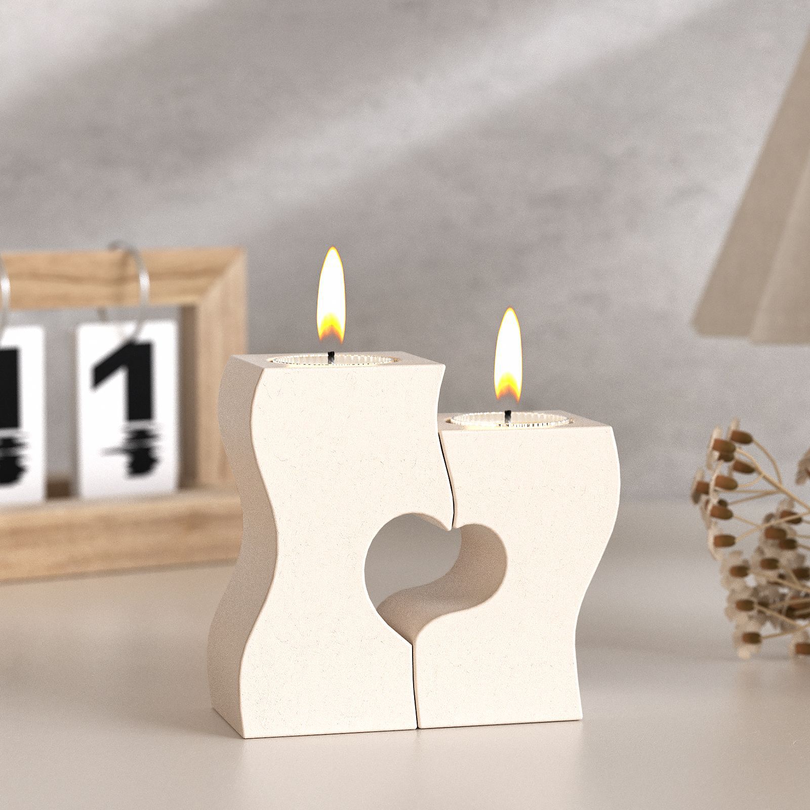 S Heart Candlestick Silicone M - đánh giá và giá Resin Art Mould