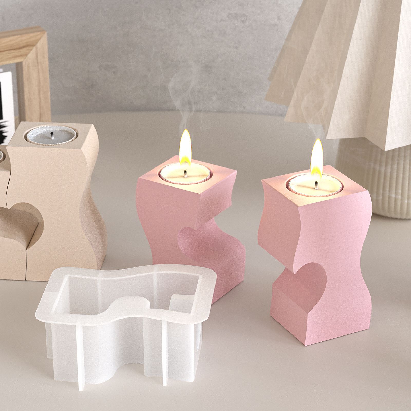 S Heart Candlestick Silicone M - đánh giá và giá Resin Art Mould