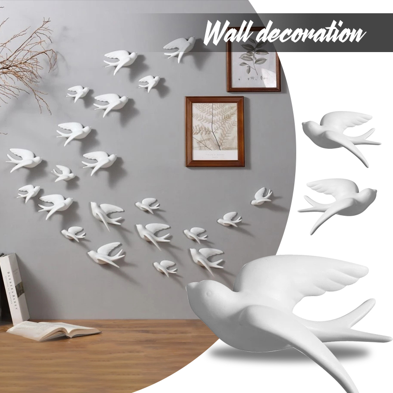 Creative Ceramic Birds Wall Ha - đánh giá và giá Background Resin Art