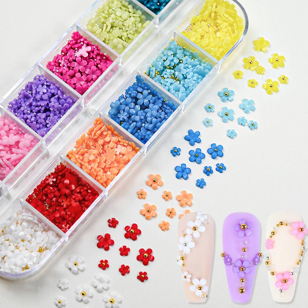 1Box Sparkling 3D Floral Charm - đánh giá và giá Resin Art Design Ideas