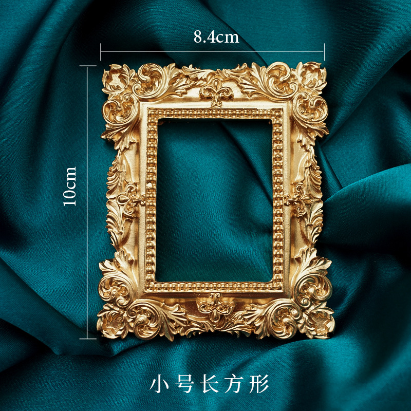 Golden Retro Photo Frame Nail  - đánh giá và giá Background Resin Art