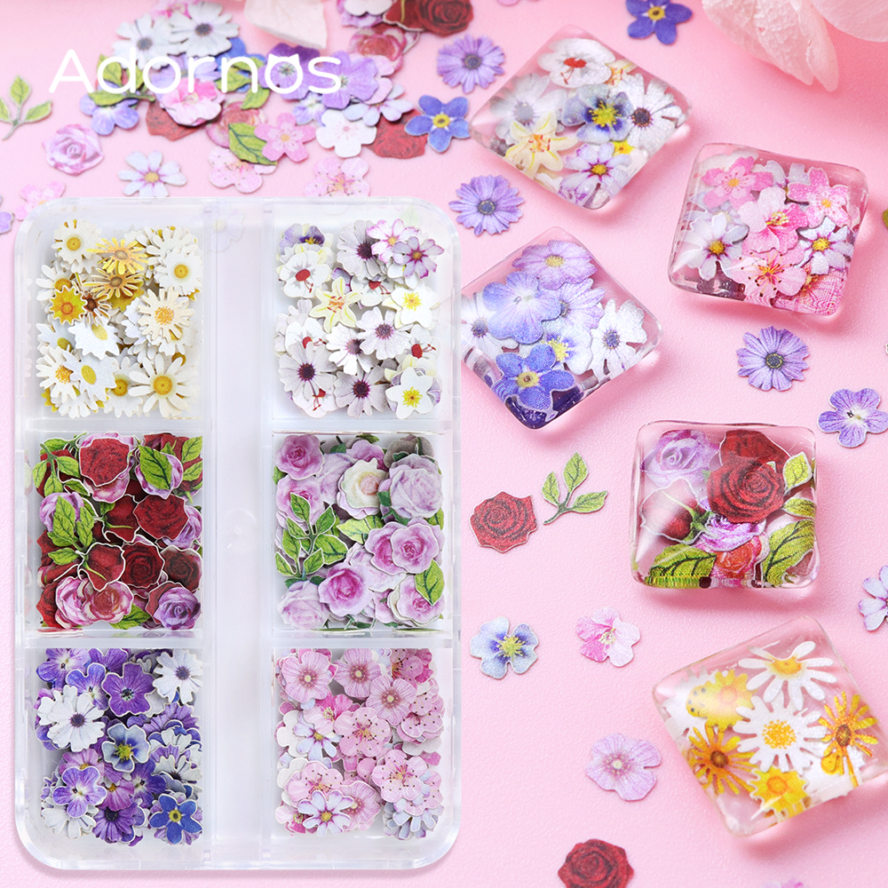 6 Grids Flowers Wood Pulp Chip - đánh giá và giá Resin Art With Wood