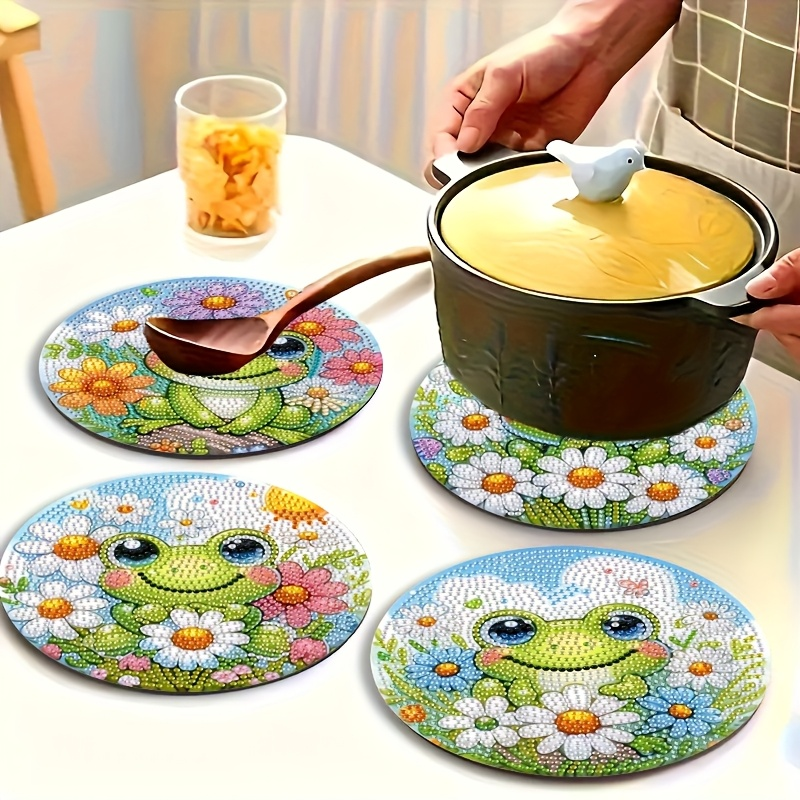 4-piece frog patterned wooden  - đánh giá và giá Resin Art With Wood
