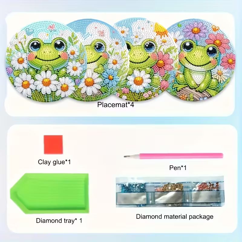 4-piece frog patterned wooden  - đánh giá và giá Resin Art With Wood