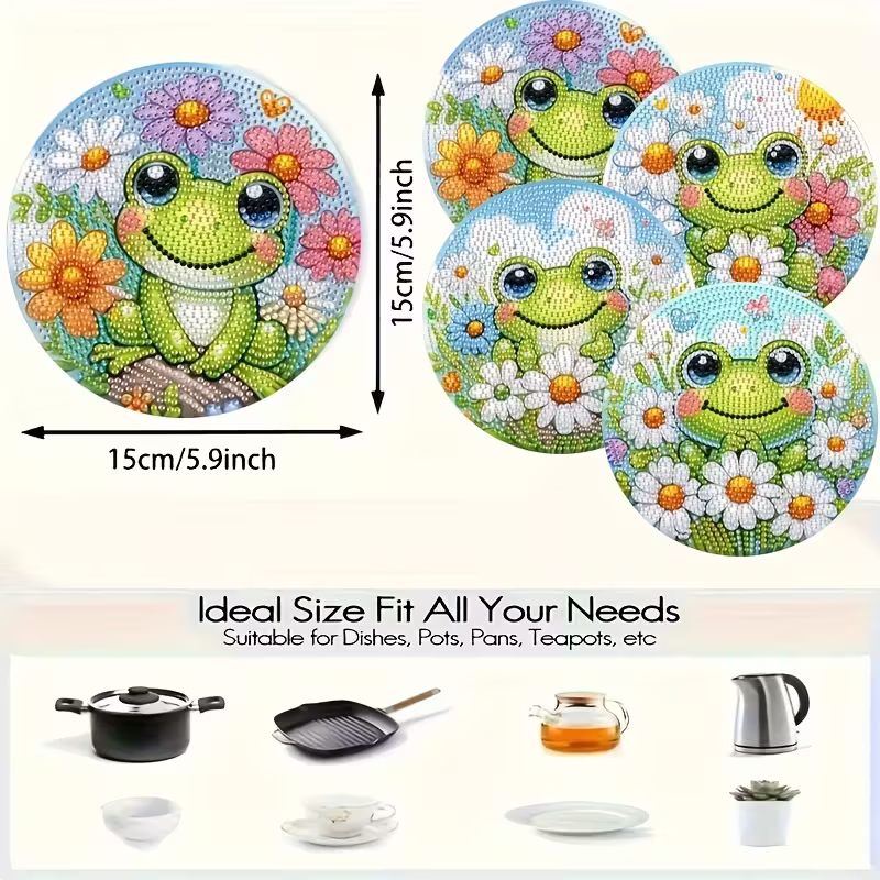 4-piece frog patterned wooden  - đánh giá và giá Resin Art With Wood