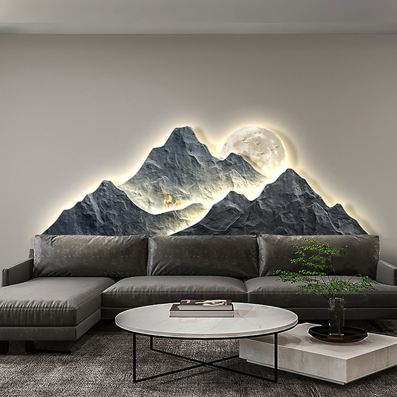 Modern Living Room Background  - đánh giá và giá Background Resin Art