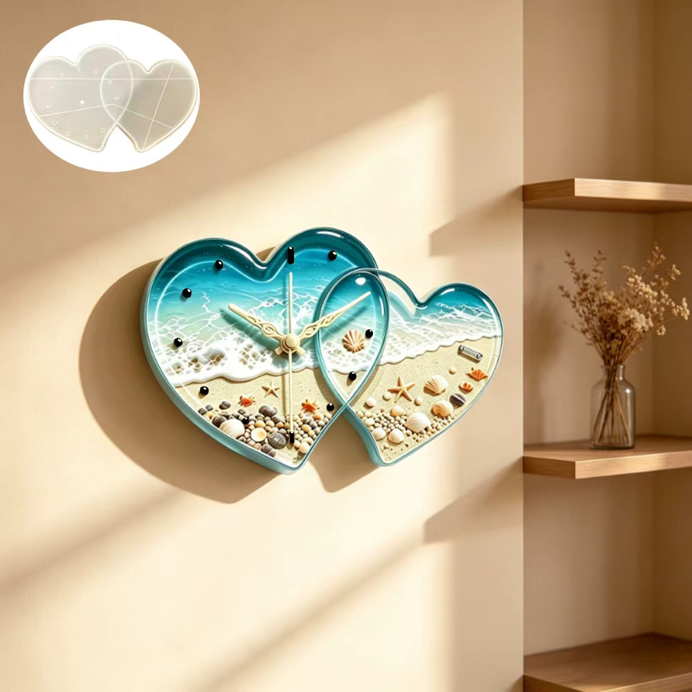 Love connected heart shape clo - đánh giá và giá Resin Art Clock
