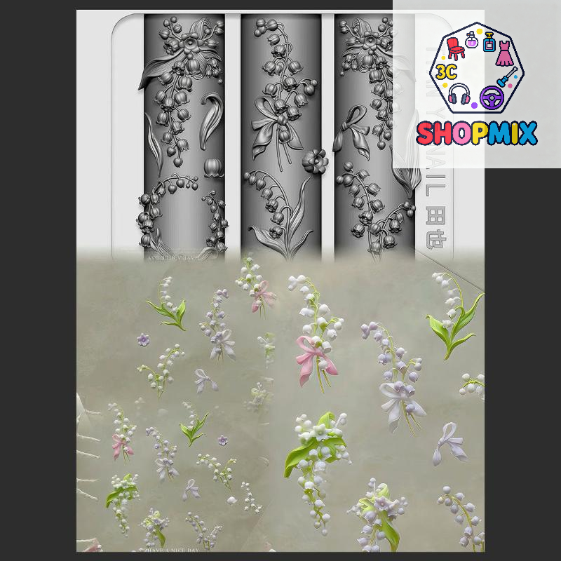 Flowers Series 3D Curved Nail  - đánh giá và giá Resin Art Template
