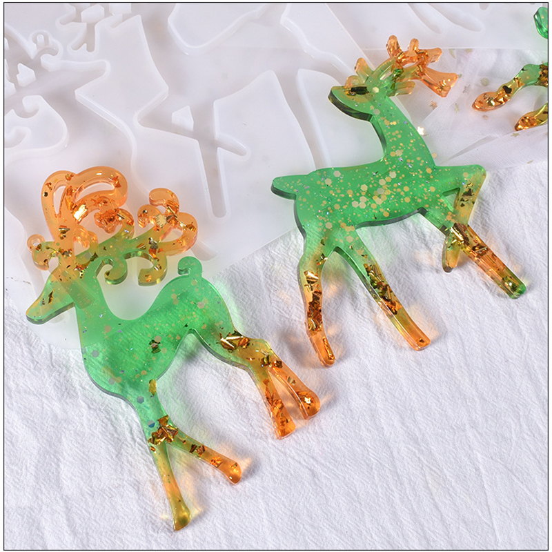 Christmas Elk Shaped Silicone  - đánh giá và giá Resin Art Template