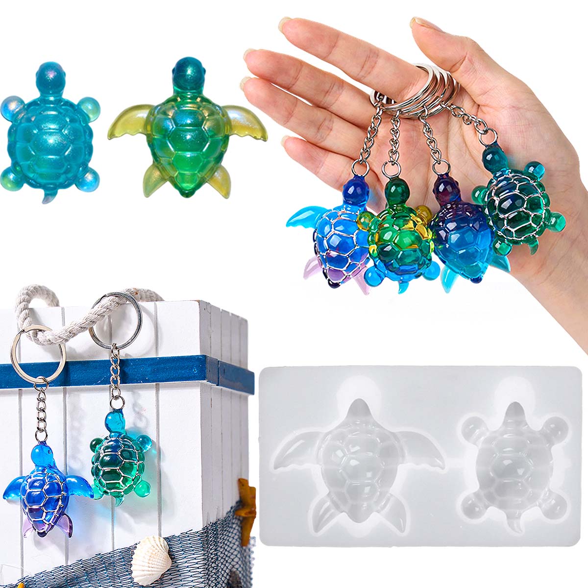 3D Sea Turtle Keychain Silicon - đánh giá và giá Resin Art Mould