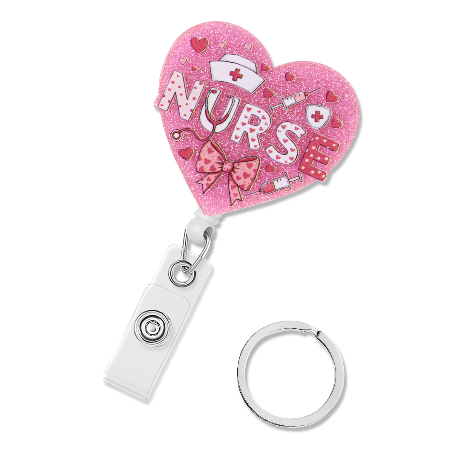 Pink Love Retractable Badge Re - đánh giá và giá Resin Art Name