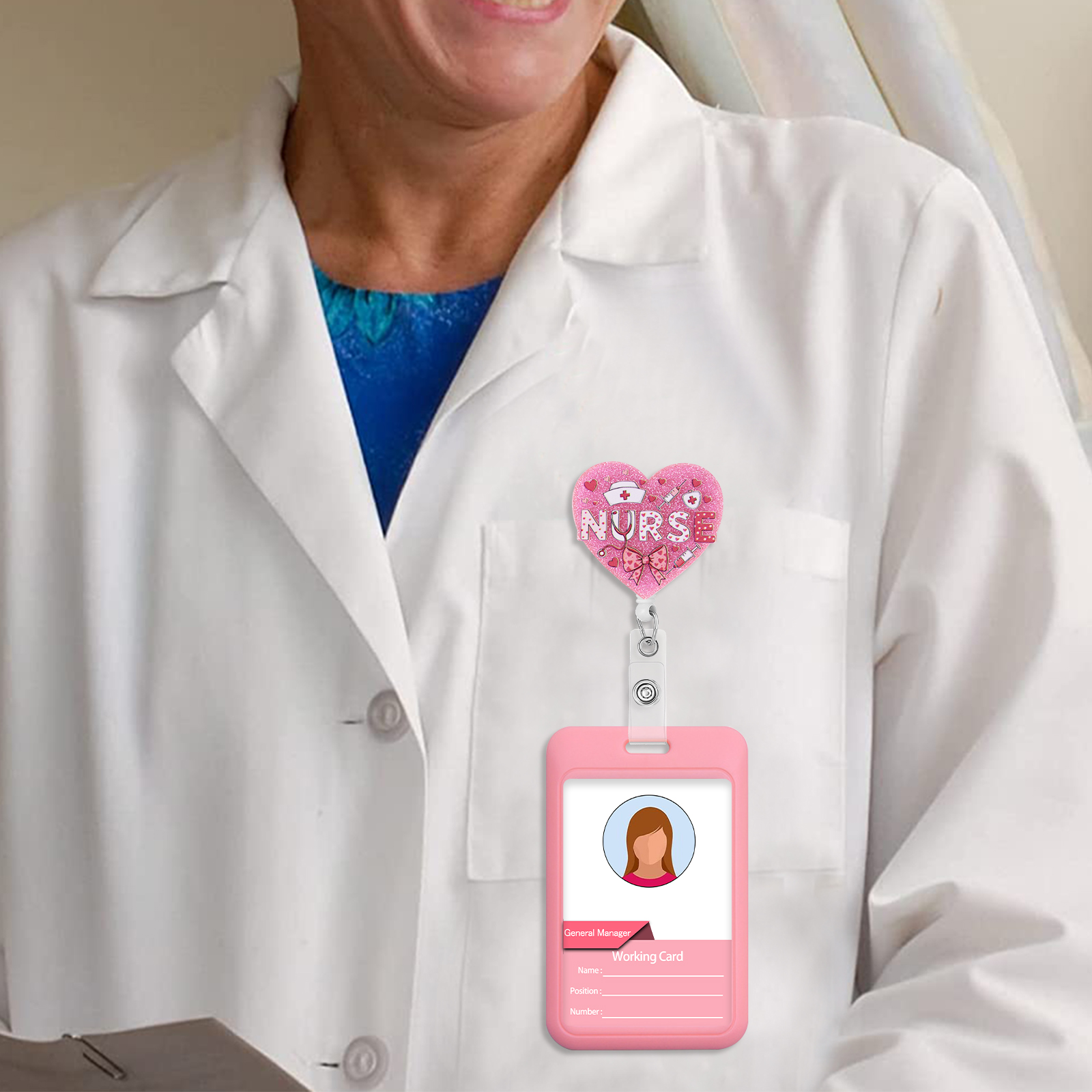 Pink Love Retractable Badge Re - đánh giá và giá Resin Art Name