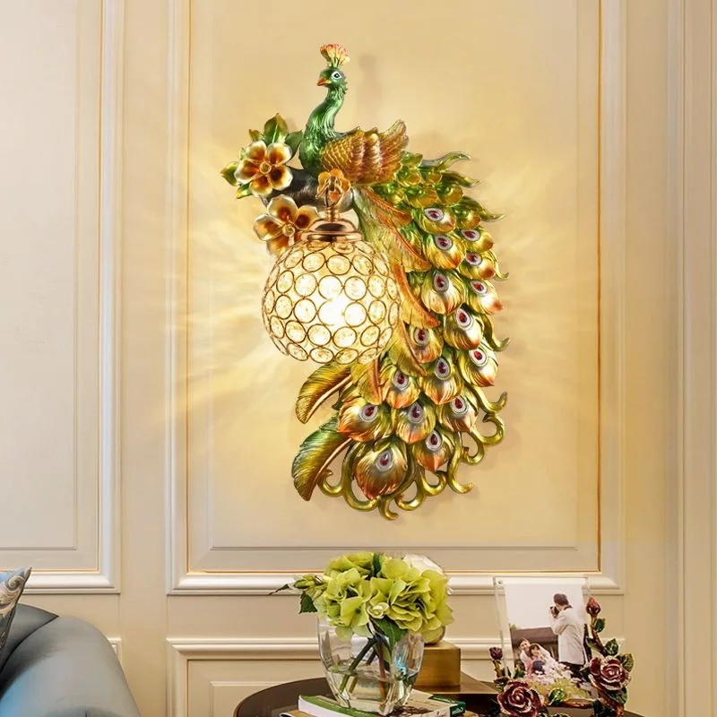 Vintage Peacock Wall Lamps Liv - đánh giá và giá Background Resin Art