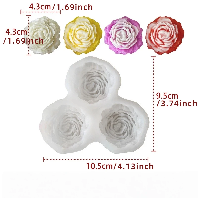 Peony Flower Candle Silicone M - đánh giá và giá Resin Art Mould