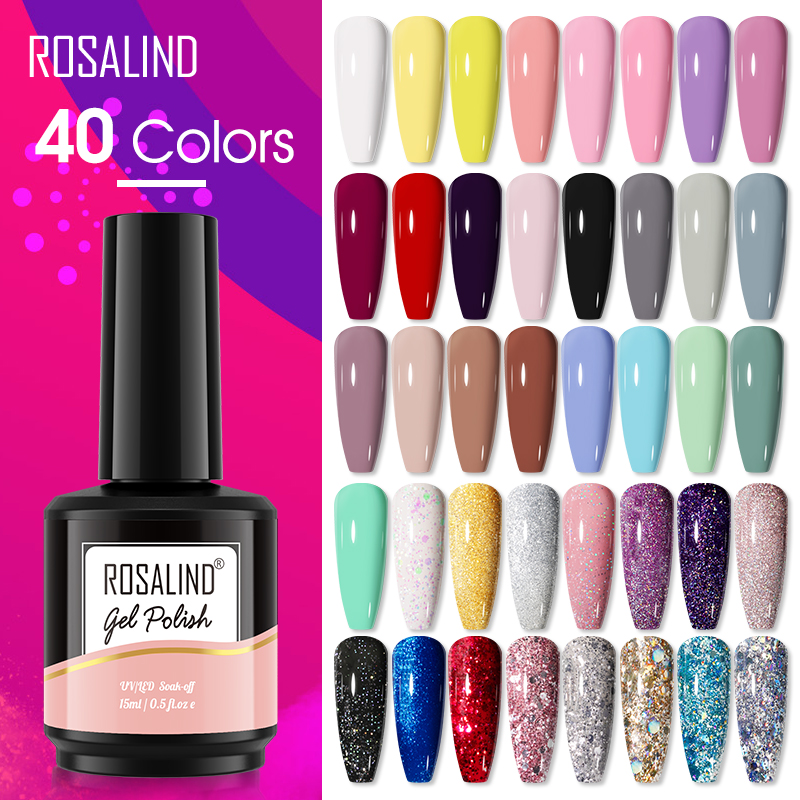 ROSALIND 15ML Glitter Nail Gel - đánh giá và giá Resin Art Varnish